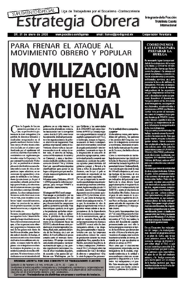 Estrategia Obrera - Suplemento 31/1/2008