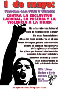 Cartel de Pan y Rosas para el 1 de mayo