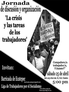 Cartel de la Jornada de discusion y organizacion
