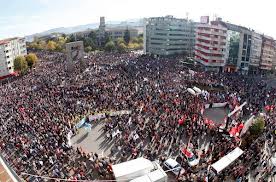 Masiva protesta en Europa durante la huelga general del 14N